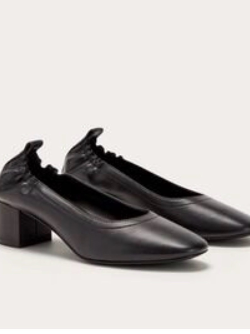 Everlane Black Leather Low Block Heel Pumps Sz 11